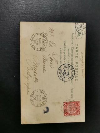 China 1906 Picture Postcard Shanghai To Belgium