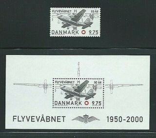 Denmark 2000 - Aviation Danish Air Force 50th Ann.  - Sg 1217 & Ms1218 - Mnh