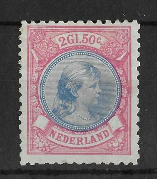 Netherlands 1893 - 1896 Hinged 2 1/2 Gld Red & Blue Nvph 47 Cv €575