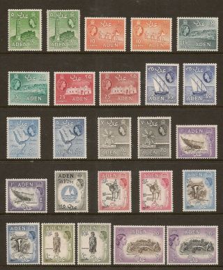 Aden 1953 - 63 Set Of (25) To 20/ - Sg48/72 Mnh