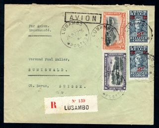 Belgium Congo - 1932 Registered Airmail Cover To Switzerland