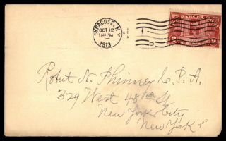 York Syracuse October 12 1913 Us 2c Parcel Post Issue To York City Ny