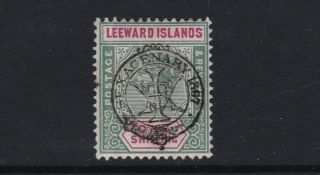 Leeward Islands 1897 Qv Jubilee Sg15 1s Green & Carmine - Mounted £130