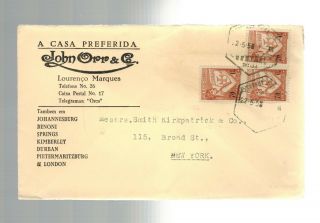 1950 Lorenzo Marques Mozambique Commercial Cover To Usa John Orr & Company
