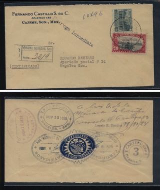 Mexico Special Delivery Registered Cover,  Local Use 1928 Kl1101