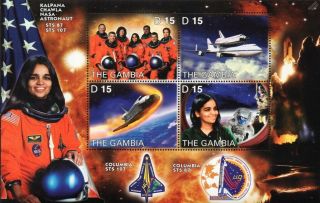 Kalpana Chawla: Nasa Sts - 107 Space Shuttle Columbia Astronaut Stamp Sheet
