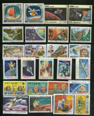 25 Diff.  Large Commemo.  Stamps On " Space & Astronauts ",  Fu,  16