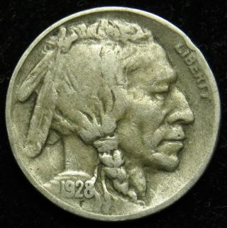 1928 S Buffalo Indian Head Nickel F Fine Details