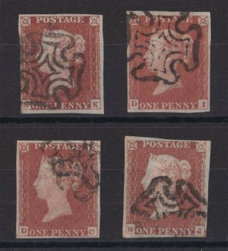 Lot:31940 Gb Qv 1841 1d Red Brown Imperf Selection With Maltese Cross Cancels