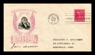 Dr Jim Stamps Us James Madison Presidential Series Fdc Cover Scott 808