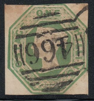 Gb Qv Stamps,  Embossed Issue,  Sg55,  1s Green,  Good,  Cat.  £1000