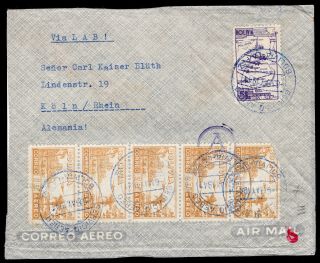 Bolivia 1941 Airmail Cover W/stamps From La Paz (6.  V.  41) To Germany