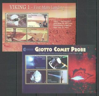 P845 2006 Gambia Space Viking 1 First Mars Landing Giotto Comet Probe 2kb Mnh
