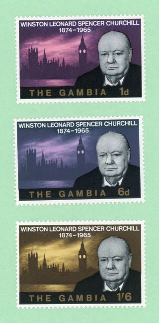 Gambia 3 Stamps,  Sc 212 - 214,  Winston Churchill,  1966,  Mph