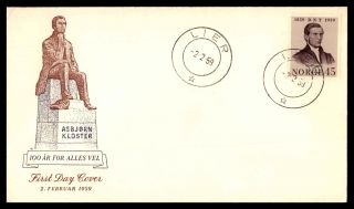 Asbjorn Kloster 45 Issue Norway 1959 Statue Cachet On Unsealed Fdc