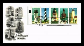 Dr Jim Stamps Us Lighthouses Booklet Pane Art Craft Fdc Monarch Size Cover
