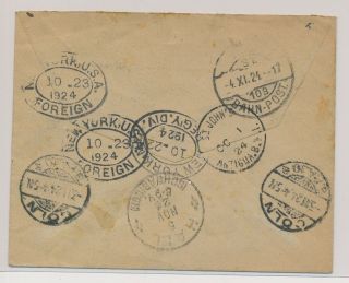LK51541 Barbuda 1924 to Wurttemberg Germany registered cover 2