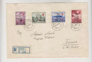 Slovenia,  Ww Ii,  Italy,  Ljubljana 1941 Airmail Set Registred Cover To Firenza