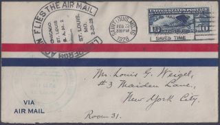 Us 1928 Lindbergh Flies The Air Mail St Louis To Ny With Cachet On Reverse Lindy