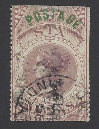 India 1866 6as Postage On Foreign Bill Exceptional Without Surface Blemish