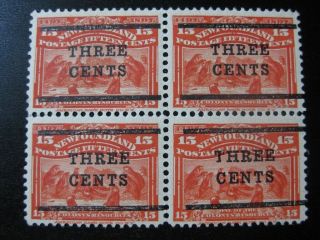 Newfoundland Sc.  129 Scarce (3x Mnh) Stamp Block Of 4 Scv $48.  50