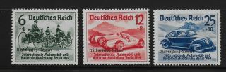 Germany 1939 Nurburgring Overprints; Scott B141 - 43,  Michel 695 - 97; Mnh