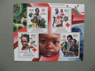 Car Centr African Rep,  S/s Mnh 2012 Red Cross Insect Tsetse Fly Malaria Tbc Aids