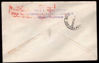 207 URUGUAY TO ARGENTINA REGISTERED AIR MAIL COVER 1926 MONTEVIDEO - BS.  AIRES 2