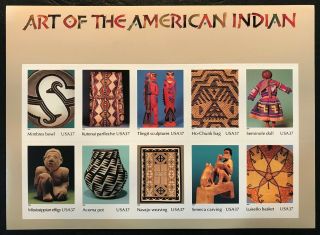 2004 Scott 3873 - 37¢ - Art Of The American Indian - Sheet Of 10,  Nh