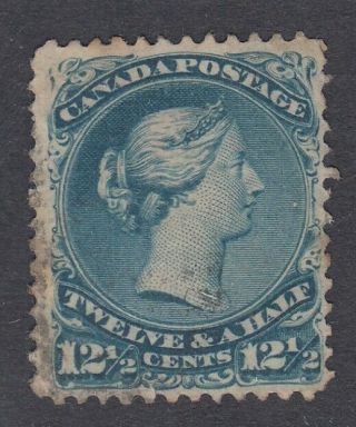 Canada Scott 28 12 1/2 Cent " Large Queen " F
