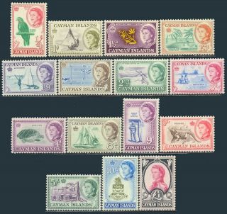 Cayman Islands 1959 - 1962,  Set Of 15 Stamps,  Animals,  Sg 165/79,  Sc 153/67,  Mnh