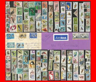 Birds Worldwide Over 130 Mnh & Stamps Part Sets,  2 Postal Covers 0022