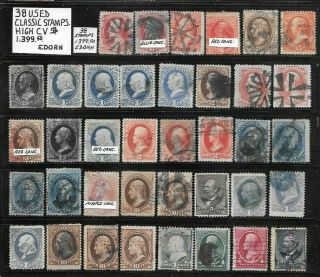Usa 38 Classic Stamps.  High Cv $1,  399.  50.