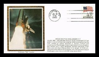Dr Jim Stamps Us Space Shuttle Challenger 51f Colorano Silk Fdc Cover