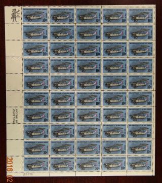Scott C74 50th Anniversary Of Air Mail Service Sheet (face Value - $5.  00)