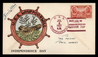 Dr Who 1937 Uss Whippoorwill Naval Ship Pearl Harbor Hawaii July 4th E55336