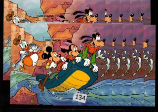 // 10x Grenada - Mnh - Animals - Boat - Fish - Donald - Mickey - Goofy