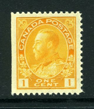 Canada Scott 105f - Nh - 1¢ Yellow Dry Print King George V Admiral (. 037)