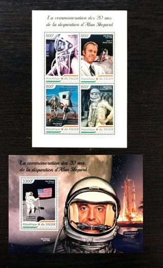 2 Niger Sheet Perforated With Space And Alan Shepard