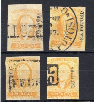 Mexico Sc.  2 1856 1 Real Hidalgo No Flaws Check For Postmarks District 4 Copies