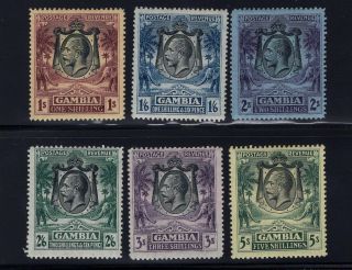 1922 - 29 Gambia.  Sc 113a/119.  Sg 134/141. ,  Lightly Hinged,  Vf.