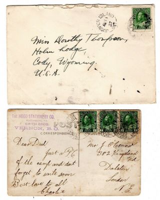1915 - 27 Canada To Gb (1) Card / Usa (1) Cover / Admirals / Military.