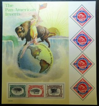 3505 Mnh 2001 Pan American Inverts Buffalo York Exposition 1901 80c Bison