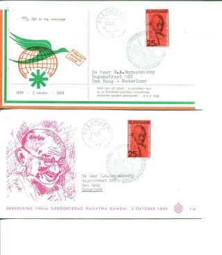 Suriname 2 Fdc Gandhi 1969 2798