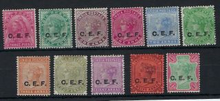 China India C.  E.  F.  1900 - 04 Queen Victoria Set Of 11 Hinged