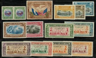 El Salvador C19,  C61,  C66 - 72,  C78 - 83 1931 - 41 Mnh