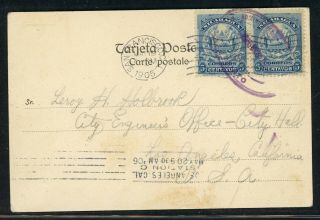 Nicaragua Postal History: Lot 203 1906 Picture Pc 10c Corinto - Los Angeles $$$