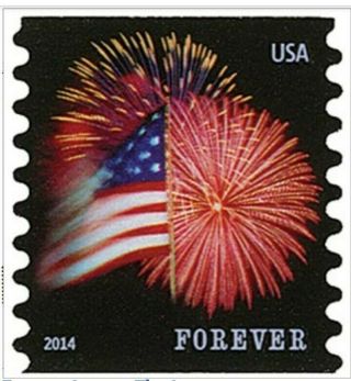 Usps Forever Star - Spangled Banner Flag And Fireworks Stamps 200pcs/2rolls