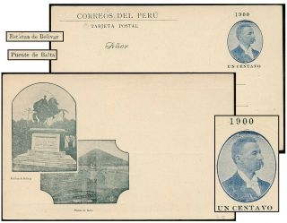 Peru 1900 1¢ Romana Psc Estatua Puente De Balta Hg 49