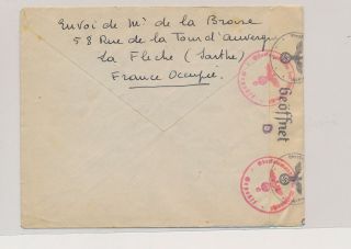 LK52388 France 1941 registered to Brussels censored cover 2